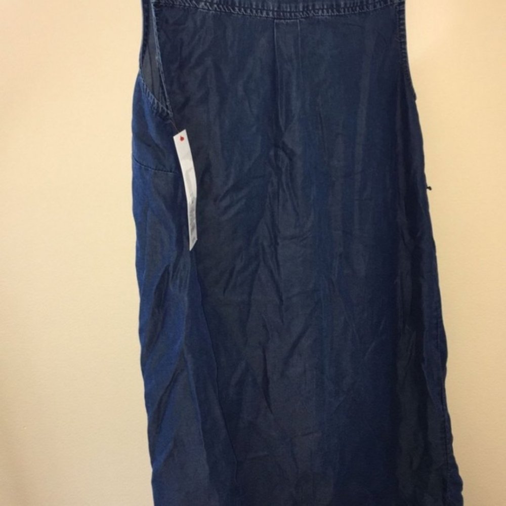 Maternity Sleeveless Shirt Dress Indigo -S - Picture 2 of 3